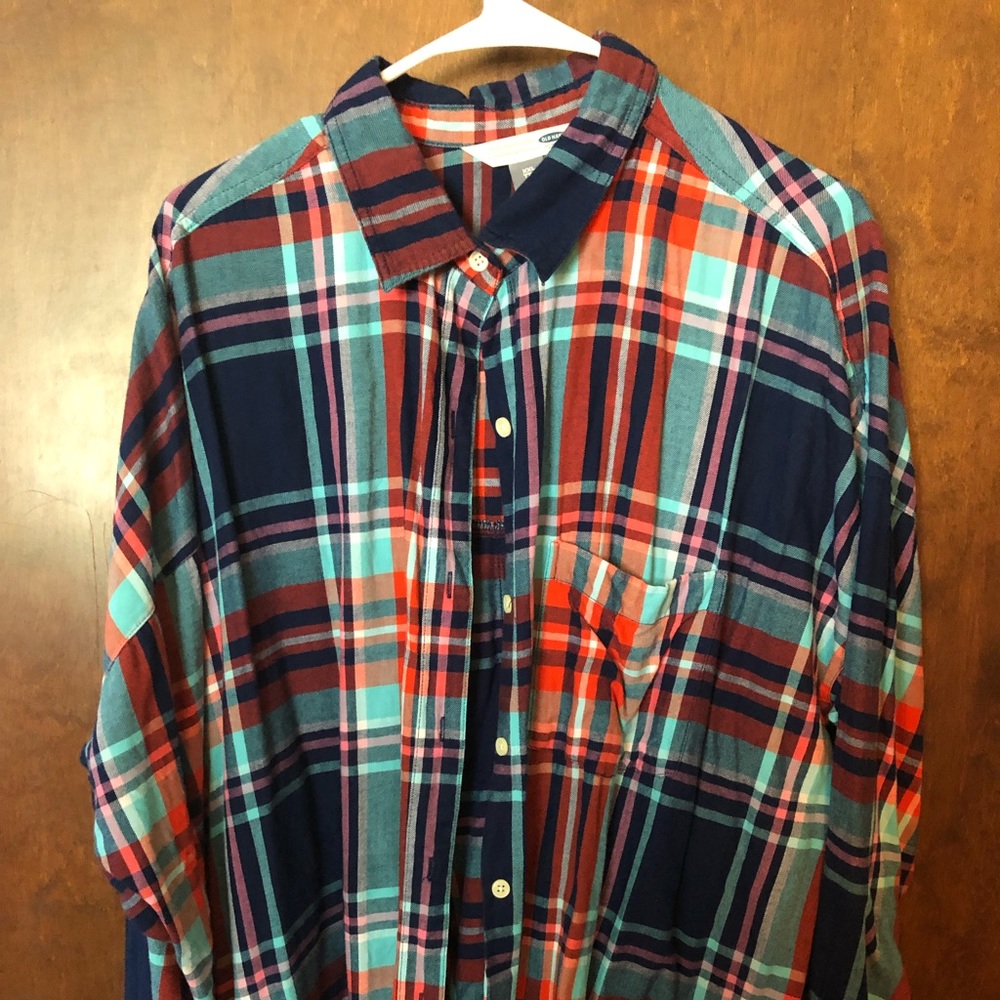 Old Navy Multi-Color Boyfriend Style Flannel